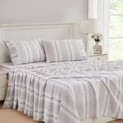 Laura Ashley Heacham Stripe Sheet Set Truffle