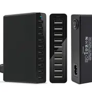 10 USB Port 60W Desktop Travel Family Wall Plug Charger