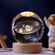 3D Crystal Solar System Night Light LED Globe Lamp Space Decor Unique Gift