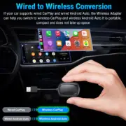 2 in 1 Android Auto Wireless Adapter Wireless CarPlay Adapter Plug Play Radio US
