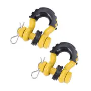 unbrand 28660lbs Break Strength Towing Gear Bow Shackle for Off-Road Vehicle Recovery Yellow