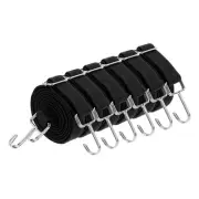 6Pcs 79 Inch Adjustable Bungee Cords Straps with Hooks, Black
