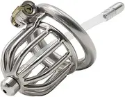Chastity Lock With Hollow Horse Eye Stick Chastity Device Penis Lock Bondage Adult Toy SM Training Cage Cock Cage with Transparent Urethral Catheter Training Set