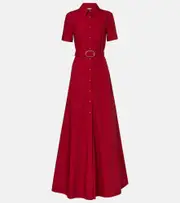 [Roland Mouret] Roland Mouret Cotton poplin shirt dress AU 12 red