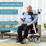 ELENKER WALKER Rollator Walker Deluxe Upright Stand Up Medical Aid Wheelchair US