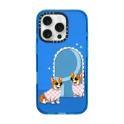 iPhone 16 Pro Impact Case MagSafe Compatible Checkered Corgi Mirror
