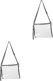 2pcs Transparent Messenger Bag Clear Stadium Purse Crossbody Bag for Concert Clear Bag Stadium Approved Crossbody Stadium Bags for Women Clear Bag for Concert Clear Bag for Women