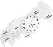 RORPOIR Vintage Decor Wall Clock World Map Art Craft Acrylic Clock Silent for Living Room