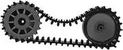 1 Set Tank Track and Replacement Wheels for Robot Remote Control Model Construction Projects Unique Design and Great Traction for Enhanced Assembly Fun Black