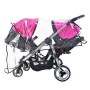 Weather Shield Double Stroller Rain Cover Twin Tandem Universal Size Baby