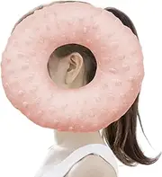 LYMOI Ear Piercing Pillow, Ear Hole Piercing Pillows, Round Ear Guard Pillow, Small Pillow with Ear Hole Donut Pillow for Ear Pain, Piercing, CNH, Pain Relief Sleeping, Headphones. (Pink)