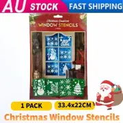 Home Christmas Window Stencils Xmas Tree Snowflake Snowman Snow Spray DIY Decor