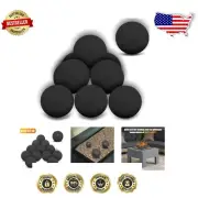 Elegant Black Ceramic Fire Balls - 4-Inch Decorative Stones for Fireplaces