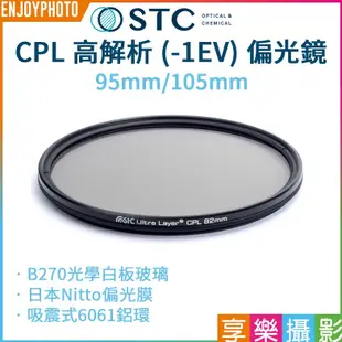 享樂攝影【STC CPL高解析偏光鏡】95mm/105mm 防潑水 抗油污 抗紫外線