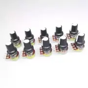 10 Units 50K B50K OHM Linear Taper Rotary Potentiometer POT White Knob