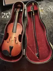 Miniature Cello (wooden). Exact Replica With Strings 8 Inches Tall