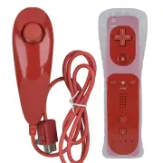 New For Nintendo Wii Remote Control Wii Remote Motion Plus Set Combo. Red