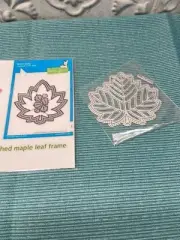 Lawn Fawn Stitched Maple Leaf Frame Die Fall Leaf 3”