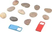 KALLORY 10pcs DIY Hand-Painted Stones Set Bracket for Boys and Girls Creative Natural Pebbles Drawing Painted Stones for Home School Art Projects