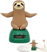 Sloth Bobblehead Toy – Solar Powered Car Decor, Dashboard Dancing Animal | Swinging Sloth Ornament Figure, Motion Powered Wobble Doll for Home Table, Dashboard Display, Kids Toy Room Fun