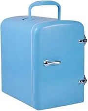 Vintage Mini Fridge with Lock for Bedrooms Quiet Portable Mini Fridge for Car Outdoor 3 Color