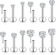 [Lcolyoli] 16G Tragus Labret Medusa Piercing Jewelry Threadless Stainless Steel Conch Piercing Jewelry Monroe Lip Rings Different Size Cartilage Nail Helix Earring Stud Bar Length 6mm 8mm 10mm