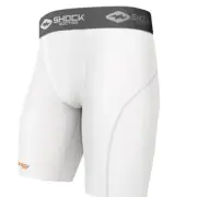 SHOCK DOCTOR CORE COMPRESSION SHORT WITH CUP POCKET | Boys M, White