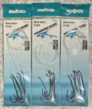 3 Packs Hurricane Snells Aberdeen Hooks Size 2/0 15 LB