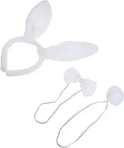 [LIFKOME] 1 Set Bunny Ear Headband Bunny Ear and Tail Costume Bunny Ear Hair Band Hats for Make up Accessories Dresses Toys Animal Cosplay Headband White Child Scarf Plush Rabbit