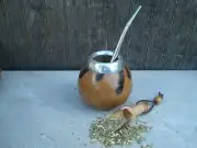 Argentina Mate Gourd Hand Made Natural Tea Cup Straw Spoon BONUS Yerba - R54