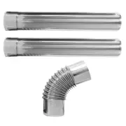 3 Pcs Chimney Flue Vent Straight Tube Metal Pipe 90 Degree Elbow