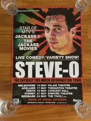 Steve-O Signed Comedy Show Poster, Jackass Comedian WildBoyz SteveO