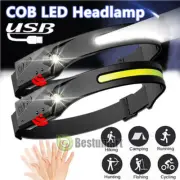 2 Pack LED Headlamp USB Rechargeable Headlight Torch Flashlight Head Band Lamp