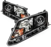 Headlight Assembly Set For Ford Fusion 2.5L 3.5L 2010-2012 Black Housing Halogen (for: Ford)