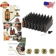 2oz Amber Glass Dropper Bottles, 48 Count - Precise Measurements & Leak Proof