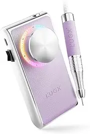 L'UGX Professional Nail Drill 30000 RPM, Cordless Rechargeable Electric Nail File for Acrylic Nails Gel Polishing, Efile Nail Kit for Manicure Pedicure Salon Home, Low Vibration Low Noise, Purple