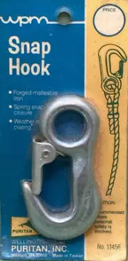 NEW GENUINE WELLINGTON 11456 SNAP HOOK SPRING CLOSURE MALLEABLE IRON 3/4" ID EYE