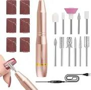 Electric Nail Drill, Electrical Professional Nail File Kit, Polishing Set with Nail Drill Bits, Manicure Pedicure Tools for Nail Grind Trim Polish