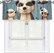 LHBWCVN Hairy Ferret Valances for Windows, Rod Pocket Window Treatment Drapes Farmhouse Kitchen Curtains Short Blackout Window Curtains for Living Room Bedroom Decor 54x18 Inch
