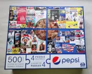 *NEW* Spin Master Jigsaw Puzzles PEPSI 4 - 500 Piece Puzzles + Poster