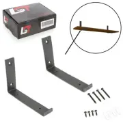 6x Shelf Support Shelf Bracket Metal Black 200 MM