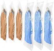 Glorystage 6 Hanging Vacuum Storage Bags for Clothes, 3 Jumbo & 3 Large Space Saver Seal Bags for Coat, Clear Garment Protector for Closet Wardrobe, Fit for Any Vacuum Cleaner, 53"x27.6" & 43.3"x27.6"