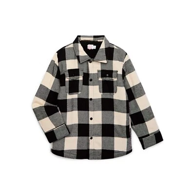 Boys Teen 6/7 Faux Shearling Lining Plaid Flannel Jacket Wonder Nation