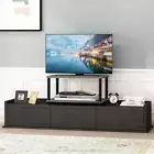 24" TV Stand Small Particle Board Entertainment Media Console Table Shelf Gray