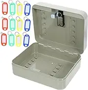 DOITOOL 1 Set Password Key Box Home Office Storage Lock Organizer Wall Mounted Lock Security Lock Lockbox Locks Keys Key Holder Wall Mount Key Holder for Wall White Iron