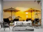 3D Umbrella Chair Beach Sea Sun Wall Murals Wallpaper Murals Wall Sticker Wall