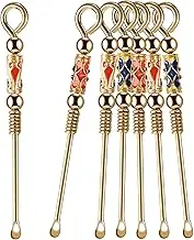 HUIANER 6PCS Portable Tiny Spoon, Mini Spoon Retro Ear Spoon Tiny Shovel Spoon for DIY Keychain Pendant Kitchen