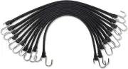21" Rubber Bungee Cords with Hooks, Heavy Duty EPDM Bungee Cord with 150% Max St
