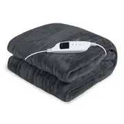 Laura Hill Heated Electric Blanket Throw Rug Coral Warm Fleece Winter Grey