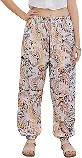 [Lofbaz] Women Boho Harem Pants High Waist Yoga Joggers Clothes Flowy Loose Summer Beach Trouser Hippie Bohemian Lounge
